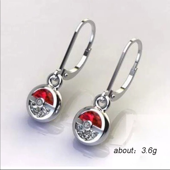 New Women’s 925 Silver poke Ball Zircon Earrings - Picture 2 of 2